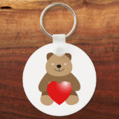 Porte-clés Ours drôle au coeur (Recto)
