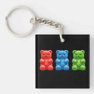 Porte-clés Ours en gomme Pop Art