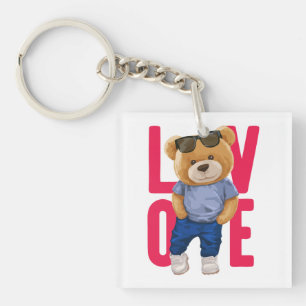 Porte-clés Ours en peluche pour la Saint-Valentin design d'am