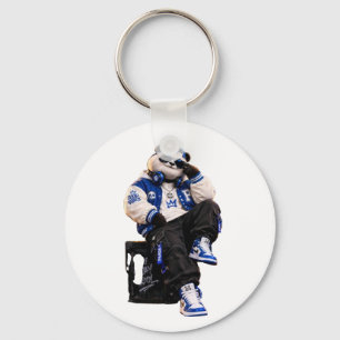 Porte-clés Ours en peluche Teddy Cool Hip Hop Épinglette rond
