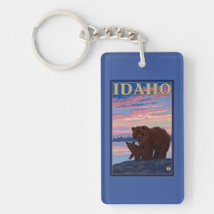 Porte-clés Ours et affiche de voyage de CubIdahoVintage