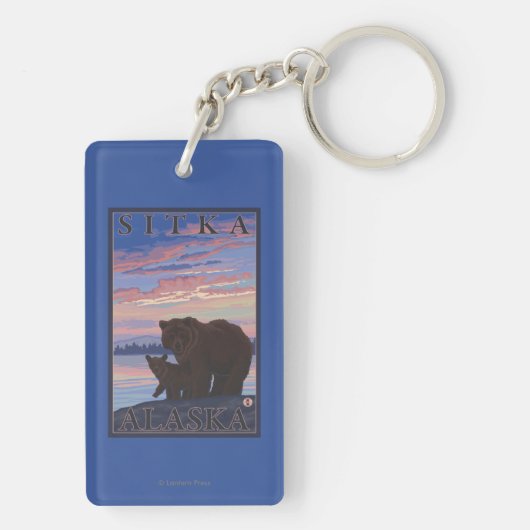 Porte-clés Ours et CUB - Sitka, Alaska (Dos)