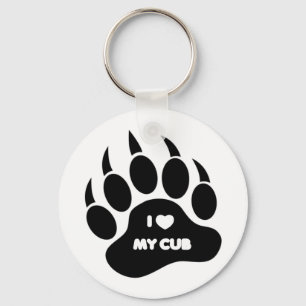 Porte-clés Ours gai J'ai coeur mon bébé Ours paw