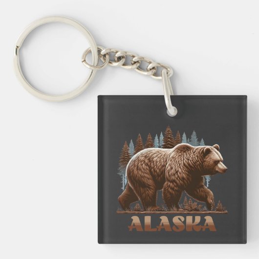 Porte-clés Ours grizzly d'Alaska (Devant)