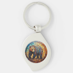 Porte-clés Ours Grizzly dans un design artistique