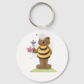 Porte-clés Ours habillé en Bumblebee avec Fleurs (Recto)