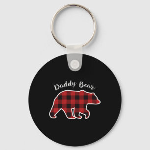 Porte-clés Ours Hommes Rouge Plaqué Pajama de Noël Famille Pa