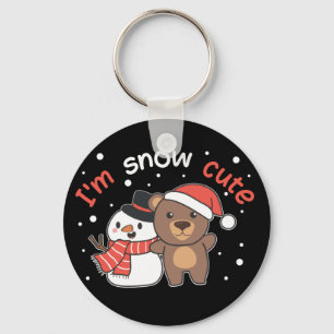 Porte-clés Ours Je suis Snow mignon Snowman Porte - clé de je