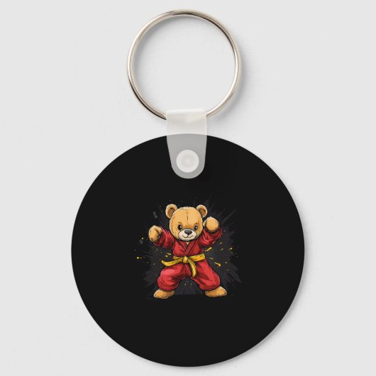 Porte-clés Ours Karaté Avec Puissance Et Précision Pour Les E (Recto)