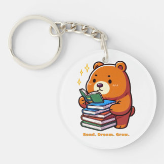 Porte-clés Ours lisant mignon avec livres Kawaii
