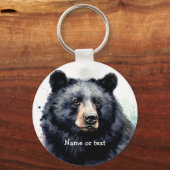 Porte-clés Ours mignons d'aquarelle personnalisés (Verso)