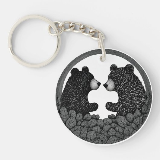 Porte-clés Ours noirs et blancs (Devant)