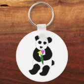 Porte-clés Ours Panda avec Tulipes (Recto)