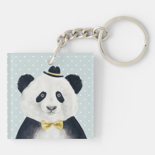 Porte-clés Ours panda d'aquarelle (Dos)