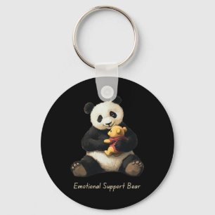 Porte-clés Ours panda de soutien émotionnel tenant un ours mi