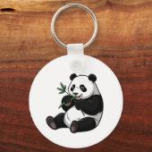 Porte-clés Ours Panda Mignon Branchu Avec Bambou (Verso)