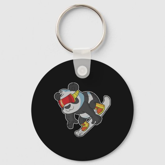 Porte-clés Ours Panda Snowboard (Recto)