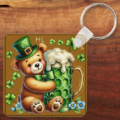 Porte-clés Ours personnalisé de la Saint-Patrick (Verso)