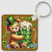 Porte-clés Ours personnalisé de la Saint-Patrick (Dos)