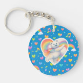 Porte-clés ours polaire dansant Zarah – Arc-en-cie (Devant)
