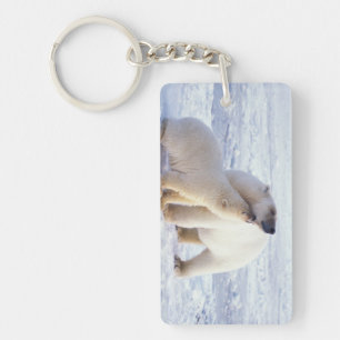 Porte-clés Ours polaire femelle avec ourson, meute