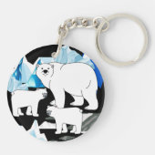 Porte-clés Ours Polaire Maman Et Cubs (Dos)