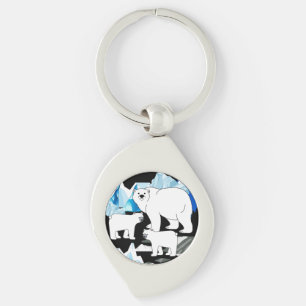 Porte-clés Ours Polaire Maman Et Cubs