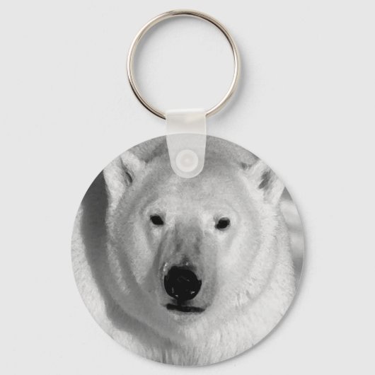 Porte-clés Ours polaire noir et blanc (Recto)