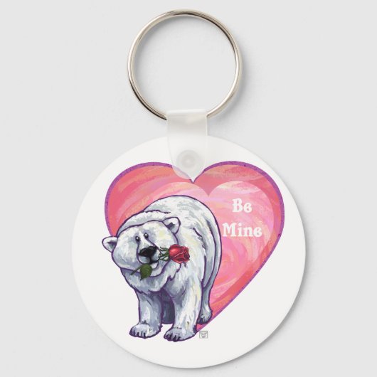 Porte-clés Ours polaire Saint Valentin (Recto)