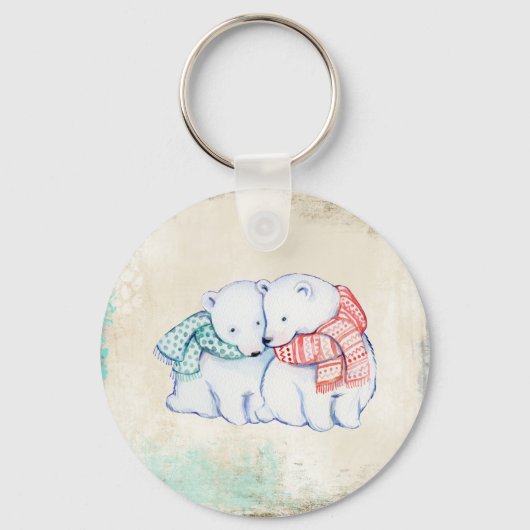 Porte-clés Ours polaires Couple (Recto)