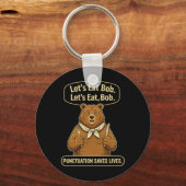 Porte-clés Ours Prof D'Anglais Drôle Mangeons Grammaire  (Recto)