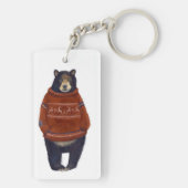 Porte-clés Ours rouge de chandail de renne (Dos)