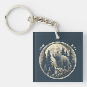 Porte-clés Ours sauvage classique/vintage