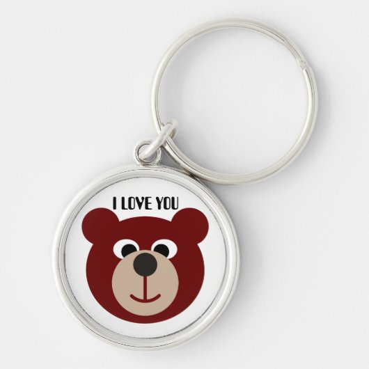 Porte-clés Ours souriant, JE T'AIME (Devant)