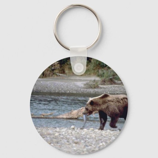 Porte-clés Ours W/ Poisson Dans La Bouche Par Flux (Recto)