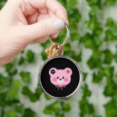 Porte-clés ourson rose et noir mignon (Main)