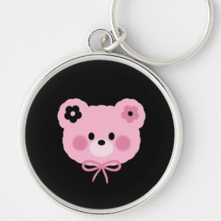 Porte-clés ourson rose et noir mignon