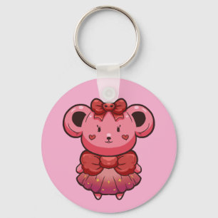 Porte-clés ourson rose mignon