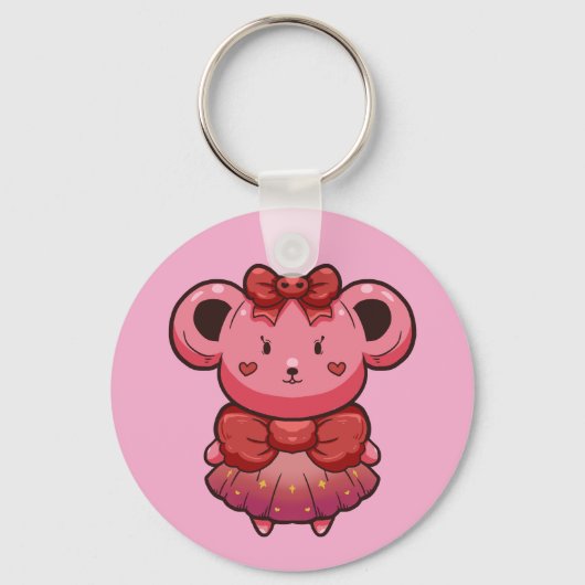 Porte-clés ourson rose mignon (Recto)