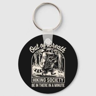 Porte-clés Out Breath Randonnée Society Funny Raccoon Hiker