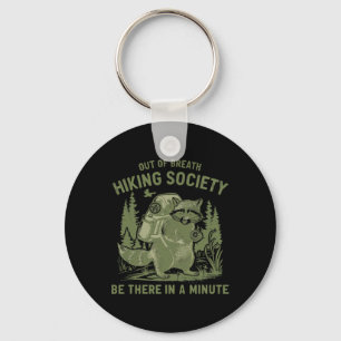 Porte-clés Out Breath Randonnée Society Raccoon Drôle Mens Wo