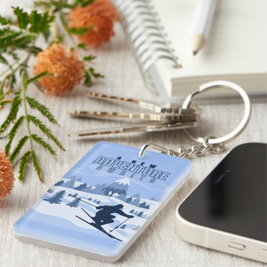 Porte-clés Outdoor Adventure snowboard hiver (Devant droit)