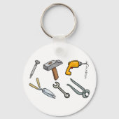 Porte-clés Outils à main marteau perceuse clou et clé (Verso)