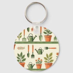 Porte-clés Outils de jardinage mignons motif floral Cozy