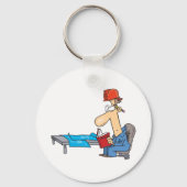 Porte-clés Ouvrier de construction lisant un manuel (Recto)