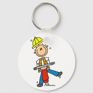 Porte-clés Ouvrier du bâtiment avec marteau-piqueur