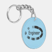 Porte-clés Ovale noir d'ingénieur (Devant gauche)