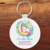 Porte-clés Over the Moon Baby Shower – Sleeping Unicorn (Recto)