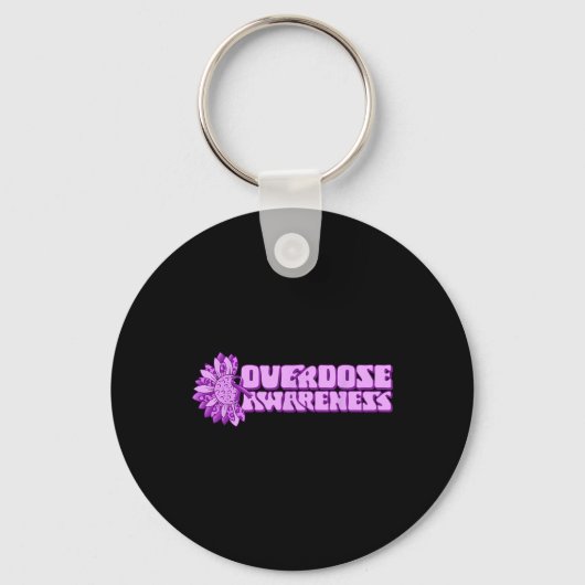 Porte-clés Overdose Awareness Purple Ribbon Drug Addiction 32 (Recto)