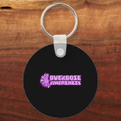 Porte-clés Overdose Awareness Purple Ribbon Drug Addiction 32 (Recto)